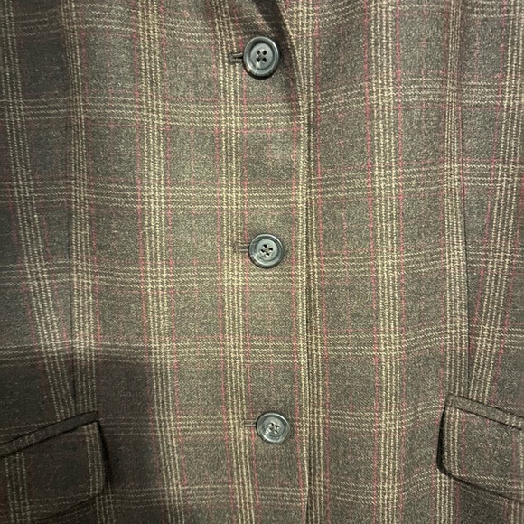 Lands' End Brown Blazer Button Down Wool Blend Size 16 Perfect Condtion - Picture 3 of 7